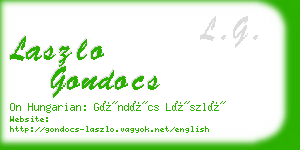 laszlo gondocs business card